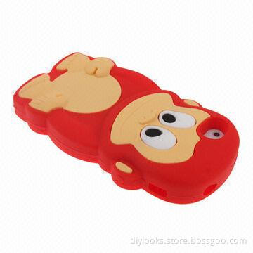 3D Monkey Style Silicone Case for iPhone 4 or 4S, OEM Orders Welcomed